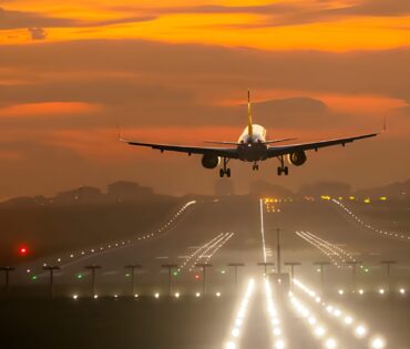 Domestic airplane flying