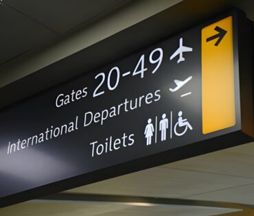 International Departure Sign board